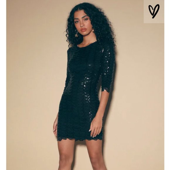 Lulus Dresses & Skirts - NWT Lulus Black Sequin Bodycon Dress